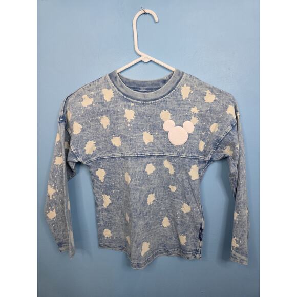 Kids XS (4) Walt Disney World Spirit Jersey denim color blue white bleach 90s - Picture 3 of 4